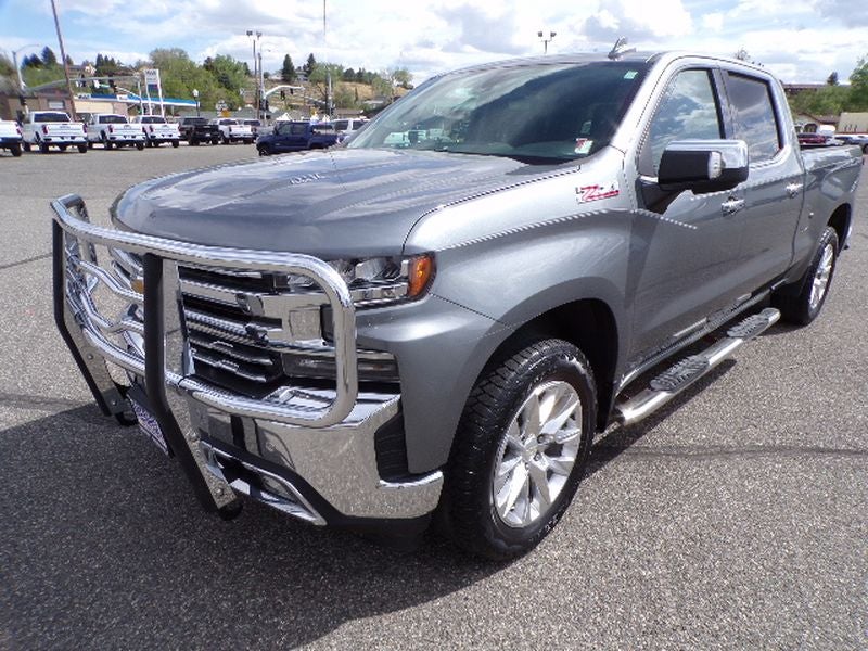 2021 Chevrolet Silverado 1500 LTZ in Satin Steel Metallic — front three-quarter view