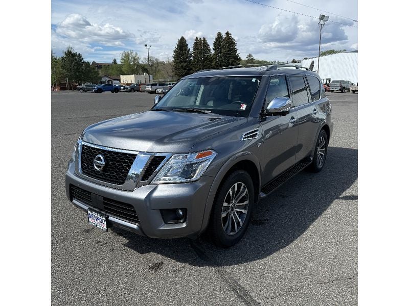 2020 Nissan Armada SL in Gun Metallic — front three-quarter view